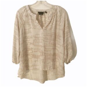 CYNTHIA ROWLEY Blouse Tan/Cream XS